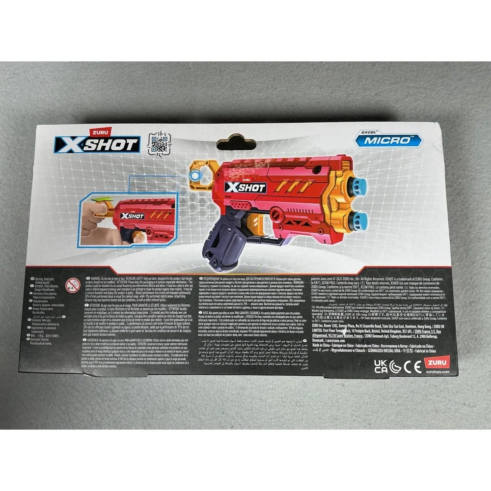 ZURU X-Shot Excel Micro 2 Pack Foam Dart Toy Blasters 16 Darts Ages 8+